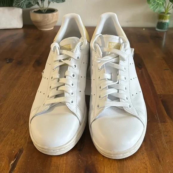 adidas gazelle silver green womens ADIDAS x STAN SMITH Size 13 White Leather Low Top Lace-Up Sneakers